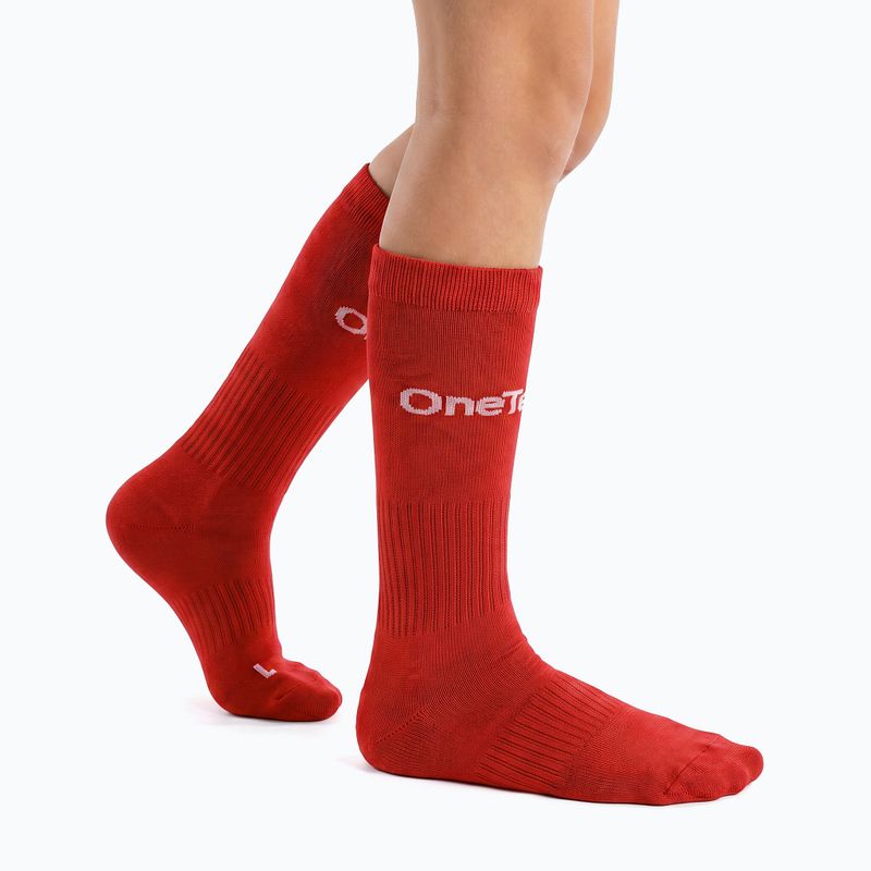 Vaikiškos futbolo kojinės OneTeam Precision football socks rinkinys 2-pack raudona 2