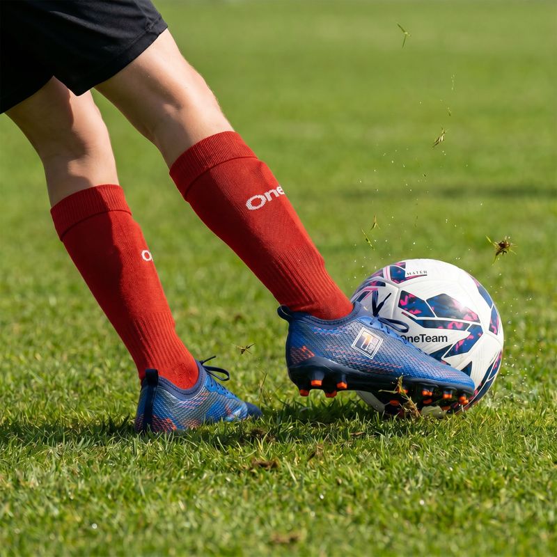 Vaikiškos futbolo kojinės OneTeam Precision football socks rinkinys 2-pack raudona 7
