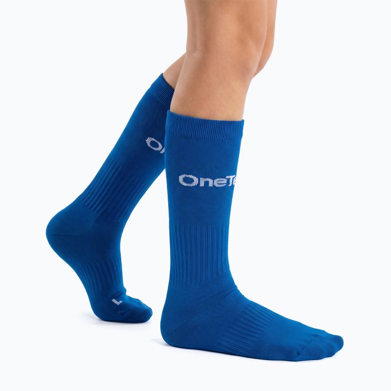 Vaikiškos futbolo kojinės OneTeam Precision football socks rinkinys 2-pack mėlyna 2
