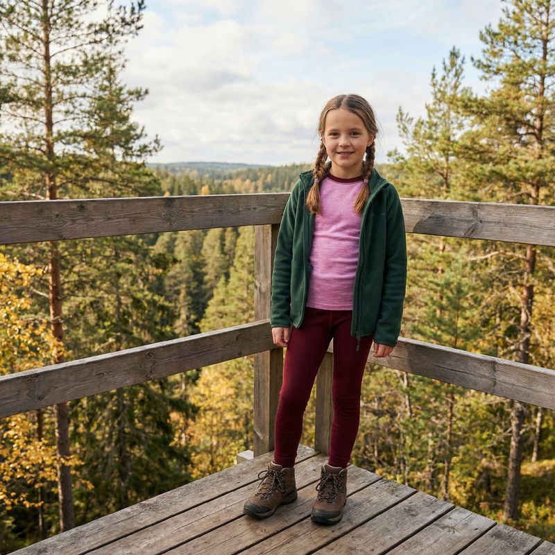 Vaikiškas termoaktyvus apatinis komplektas WOOLCANO Merino SET0982 purple 7