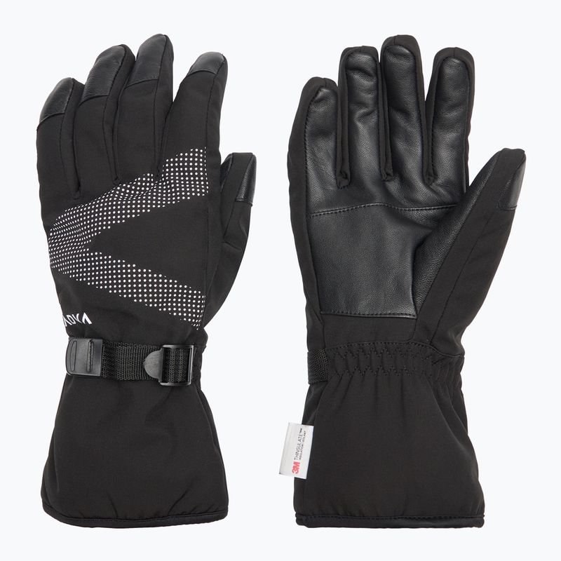 Slidinėjimo pirštinės KADVA Mountain Flow Pro oda 3M Thinsulate juoda 7