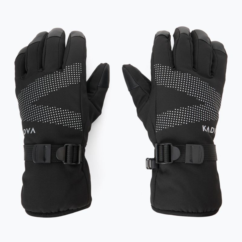 Moteriškos slidinėjimo pirštinės KADVA Mountain Flow Pro oda 3M Thinsulate juoda 2