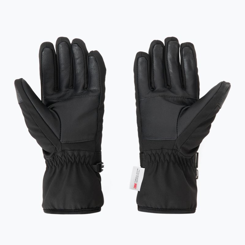 Moteriškos slidinėjimo pirštinės KADVA Mountain Flow Pro oda 3M Thinsulate juoda 3