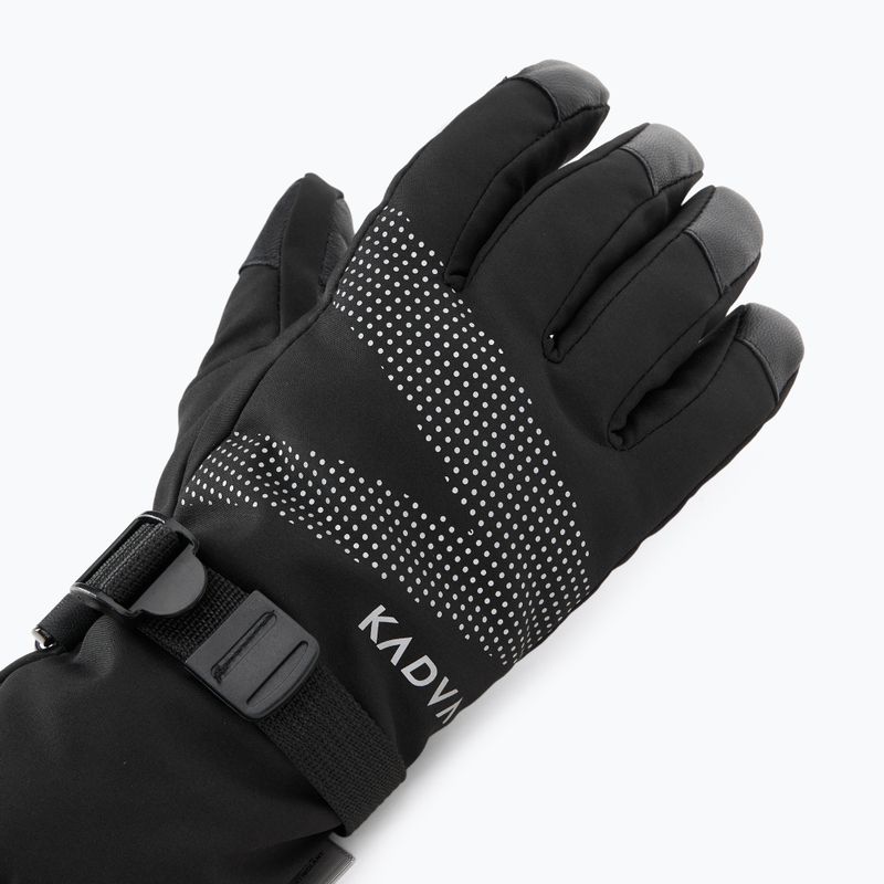 Moteriškos slidinėjimo pirštinės KADVA Mountain Flow Pro oda 3M Thinsulate juoda 4