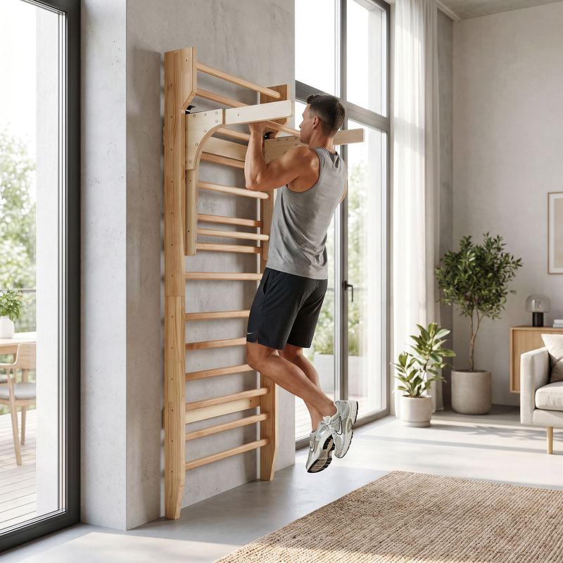 Gimnastikos sienelė su skersiniu XTREXO LW100 wooden 10
