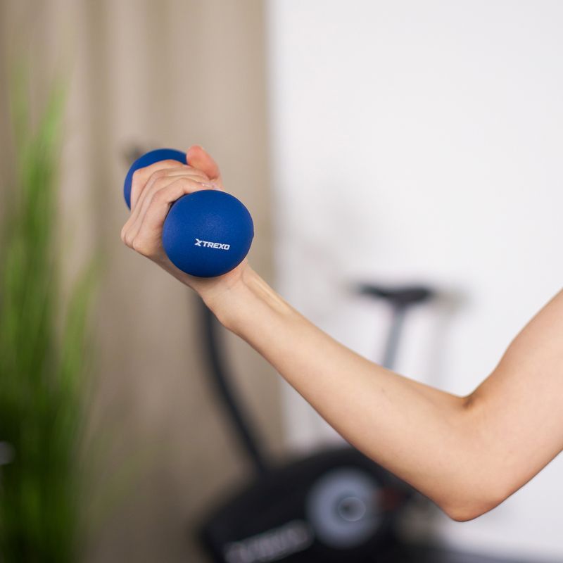 Neopreno hantelis XTREXO TX0-B4M010 2 kg mėlynas 5