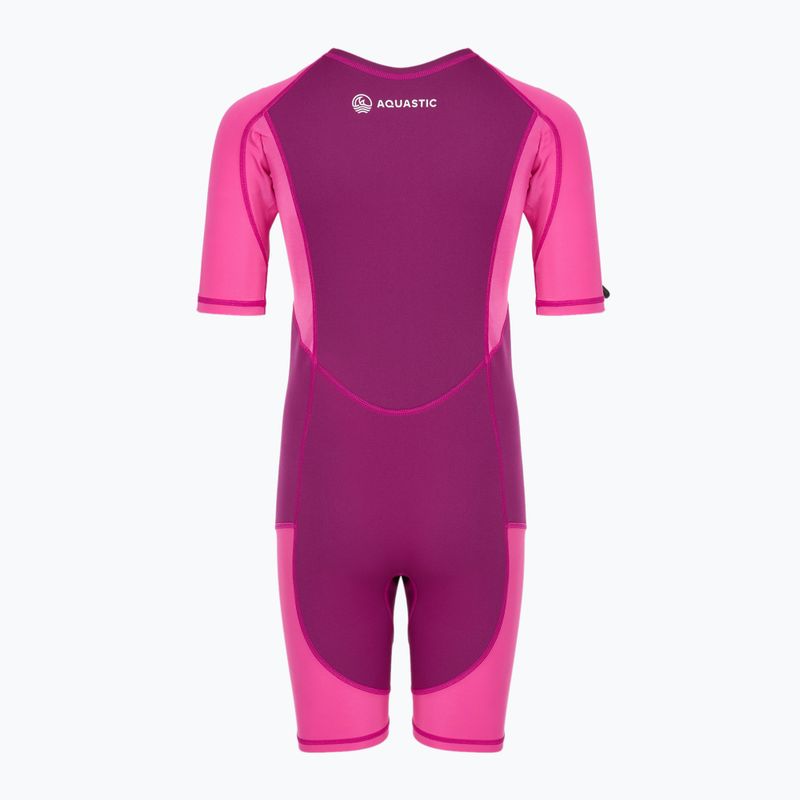 Vaikiškas surfingo neopreninis kostiumas AQUASTIC 1.5 mm WAVEY pink 9