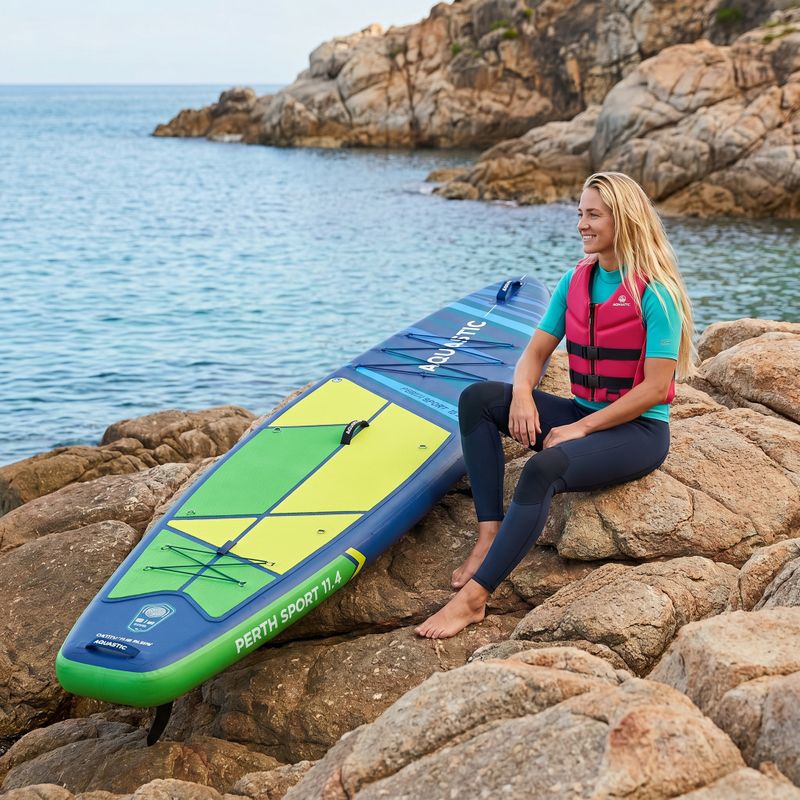 Rinkinys pripučiama lenta SUP AQUASTIC Perth Sport 11'4" MSL allround green 20