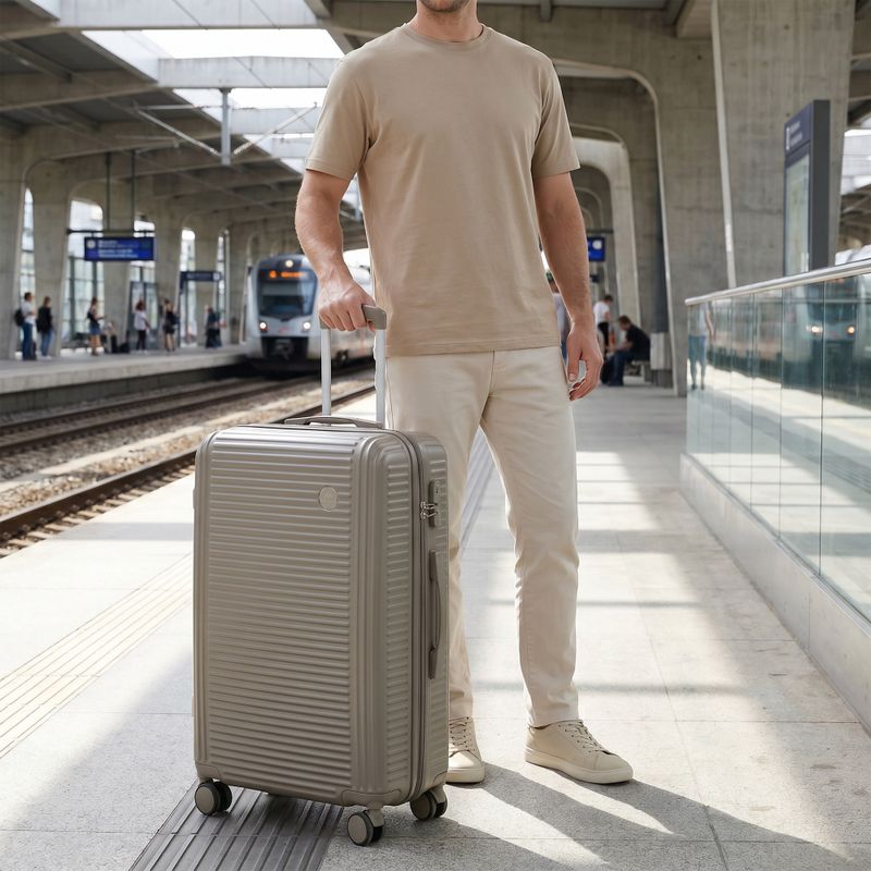 Vidutinio dydžio kelioninis lagaminas KADVA Palero 64 l smėlio spalvos 15