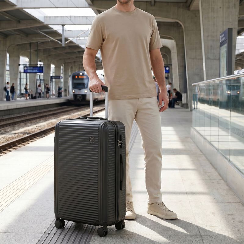 Vidutinio dydžio kelioninis lagaminas KADVA Palero 64 l juodas 15