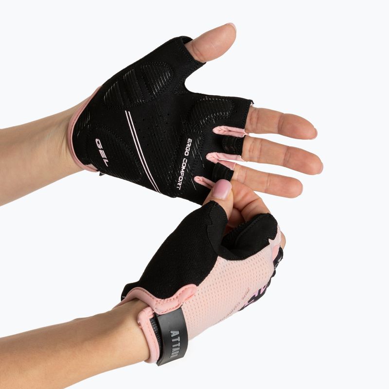 Moteriškos dviračių pirštinės ATTABO Vito WMNS gel shock proof rožinės/juodos 2