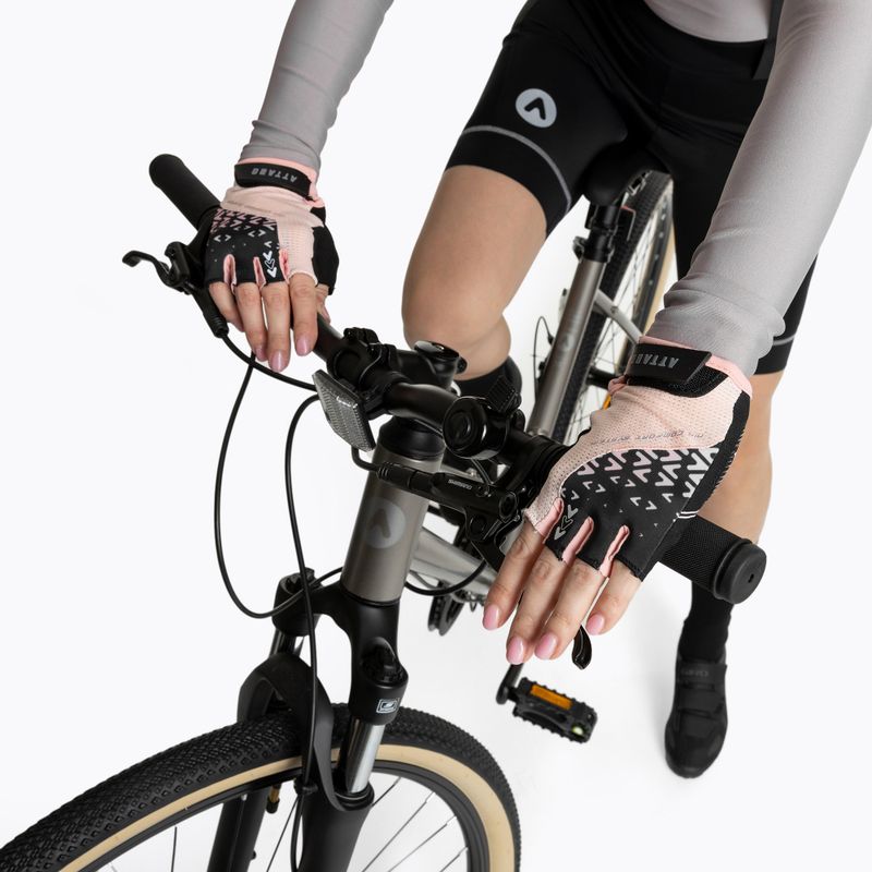 Moteriškos dviračių pirštinės ATTABO Vito WMNS gel shock proof rožinės/juodos 5