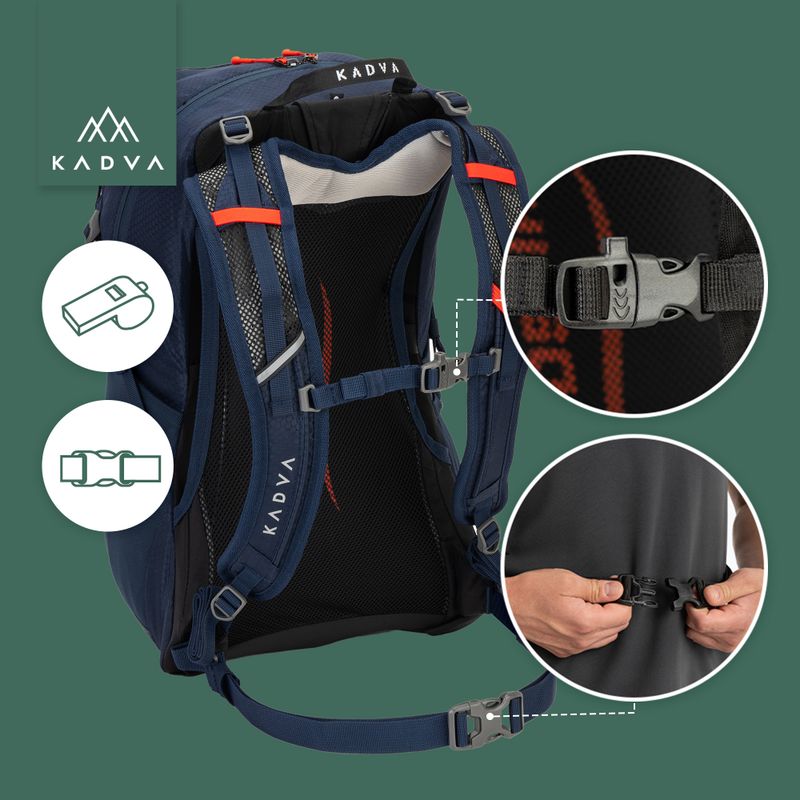 Turistinis kuprinė KADVA Aventura 22 l plieninės mėlynos spalvos 28