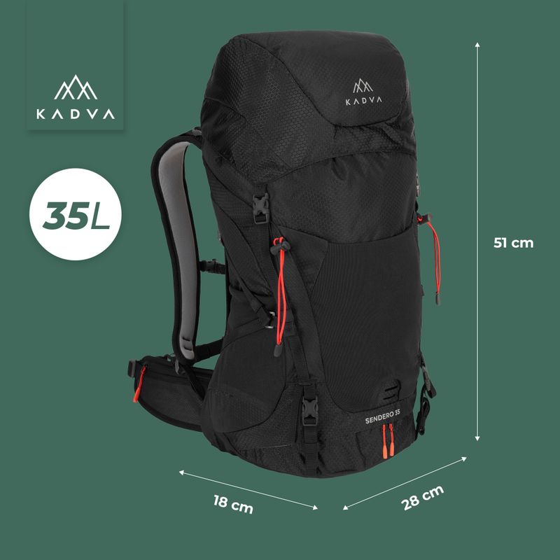 Trekkingo kuprinė KADVA Sendero 35 l juoda 21