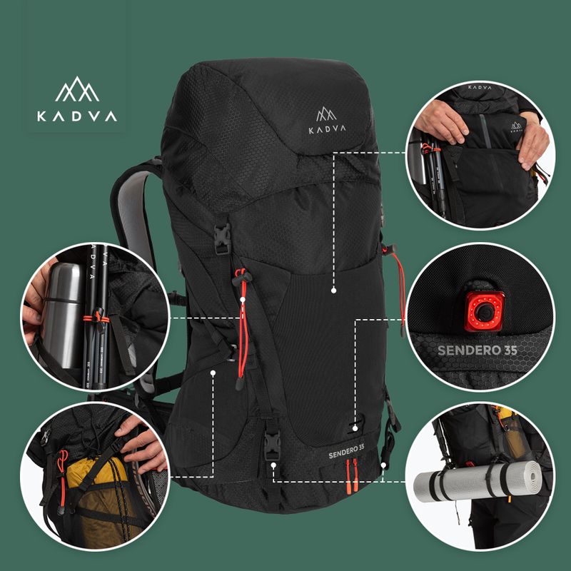 Trekkingo kuprinė KADVA Sendero 35 l juoda 22