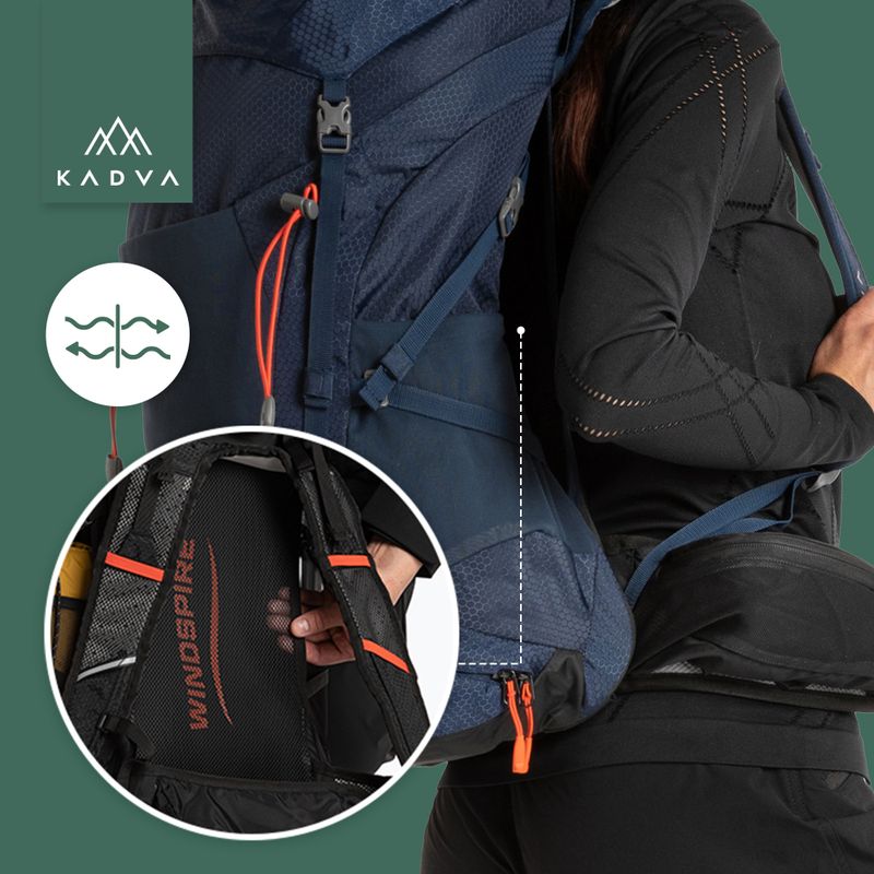Trekkingo kuprinė KADVA Sendero 35 l plieninės mėlynos spalvos 26