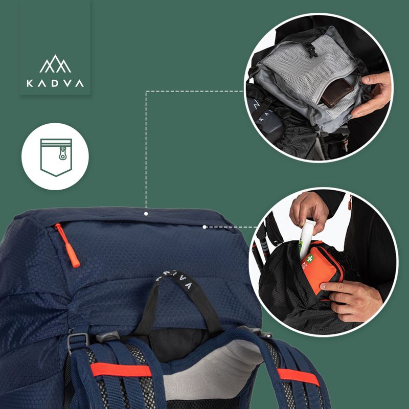 Trekkingo kuprinė KADVA Sendero 35 l plieninės mėlynos spalvos 27