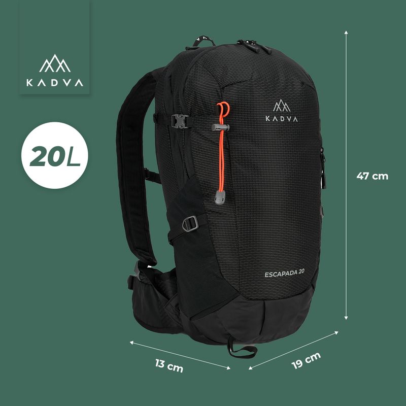Turistinė kuprinė KADVA Escapada 20 l juoda 18