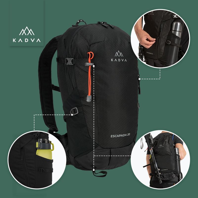 Turistinė kuprinė KADVA Escapada 20 l juoda 20
