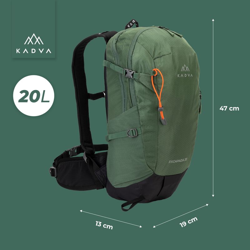 Turistinis kuprinė KADVA Escapada 20 l žalia 15