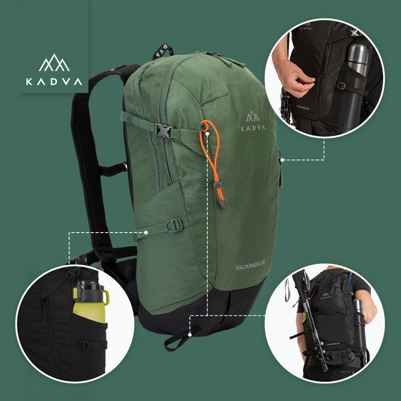 Turistinė kuprinė KADVA Escapada 20 l žalia 17