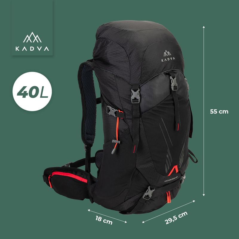 Trekkingo kuprinė KADVA Vagabundo 40 l juoda 25