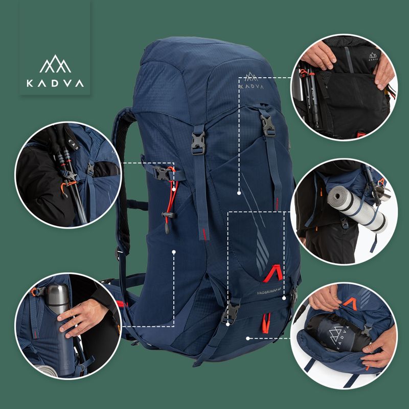 Trekkingo kuprinė KADVA Vagabundo 40 l mėlyna 25