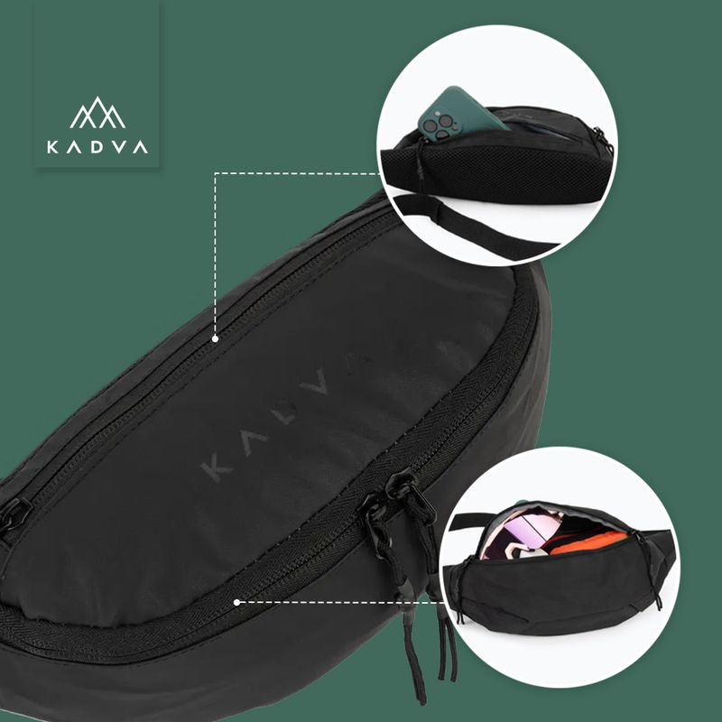 Juosmens krepšys KADVA Cangurera juodas 15