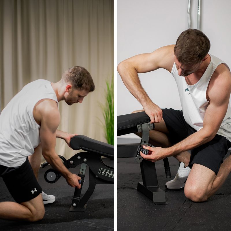 Treniruočių suolelis XTREXO B750 Reguliuojamas juodas 12