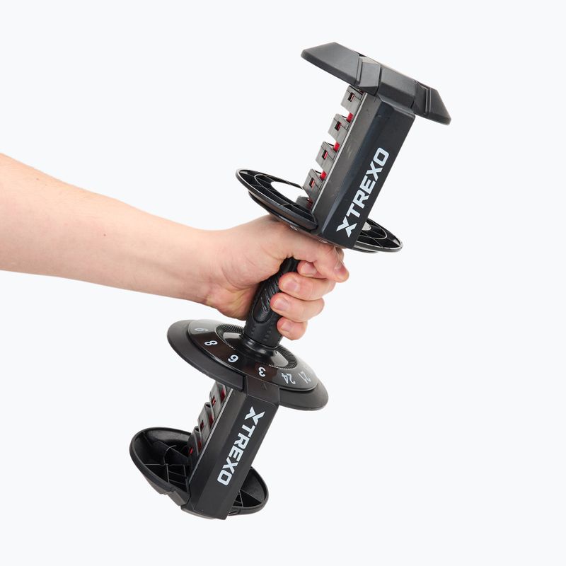 XTREXO reguliuojamo hantelio laikiklis 24 kg TXO-B4W002-B juodas 6