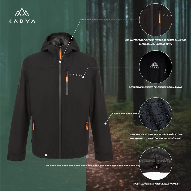 Vyriška lietaus striukė KADVA Forest juoda 22