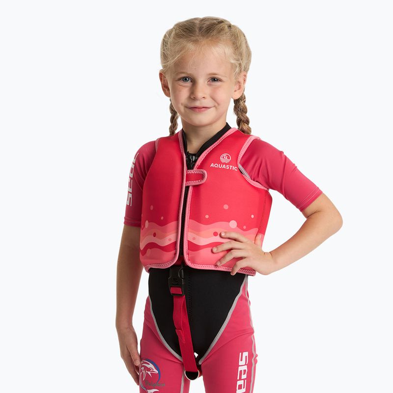 Vaikiška apsauginė liemenė AQUASTIC Junior tamsiai rožinė 2