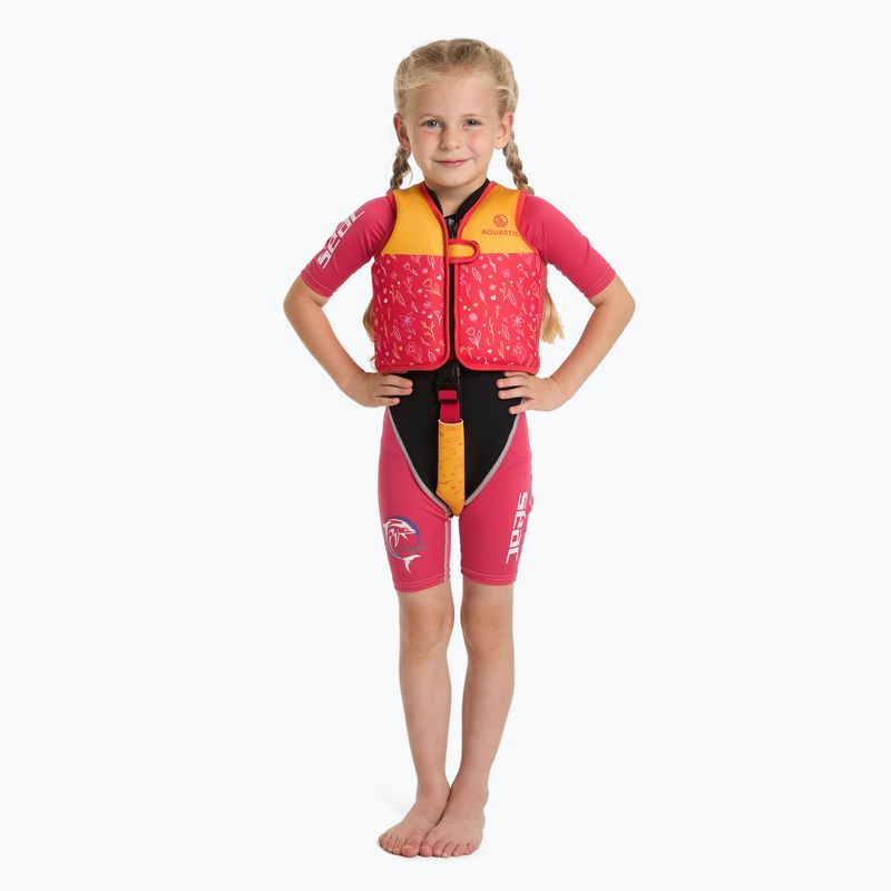Vaikiška apsauginė liemenė AQUASTIC Junior rožinė/geltona 3