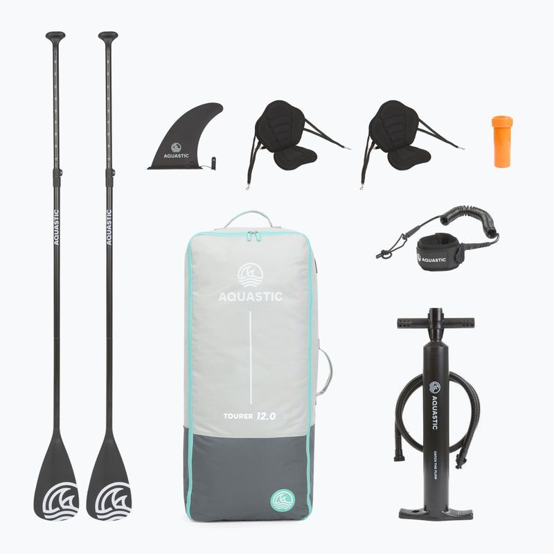 Rinkinys pripučiama lenta SUP AQUASTIC Tourer 12'0" 2-os green 20