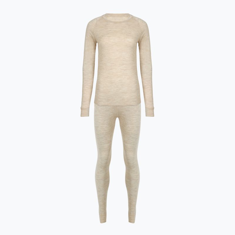 Moteriškų termoaktyvių apatinių komplektas WOOLCANO Merino 100% SET0543 smėlio spalvos 10