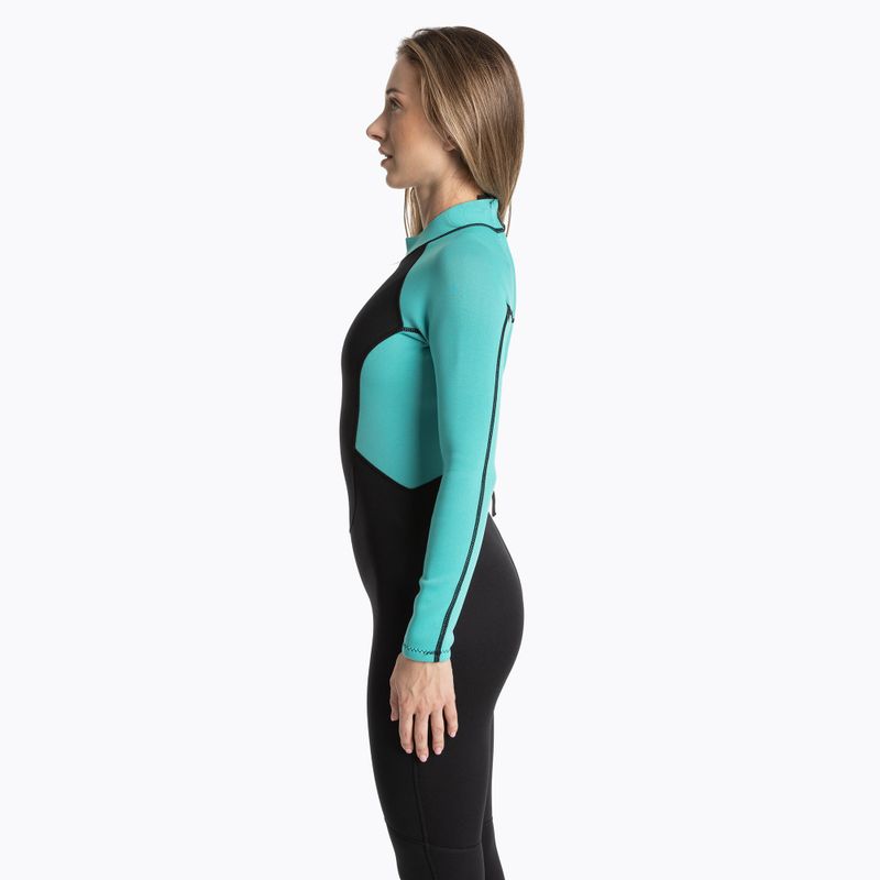 Moteriškas plaukimo hidrokostiumas AQUASTIC Wavey LG WMNS 2 mm juodas/mėtinis 4