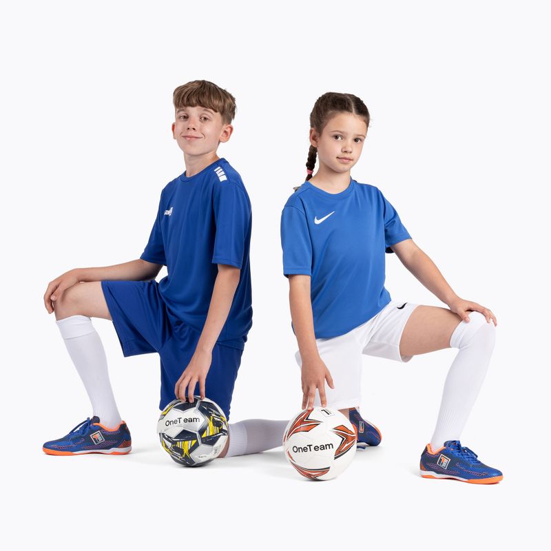 Vaikiški futbolo batai OneTeam Robero Teen IC tamsiai mėlyni/oranžiniai 13