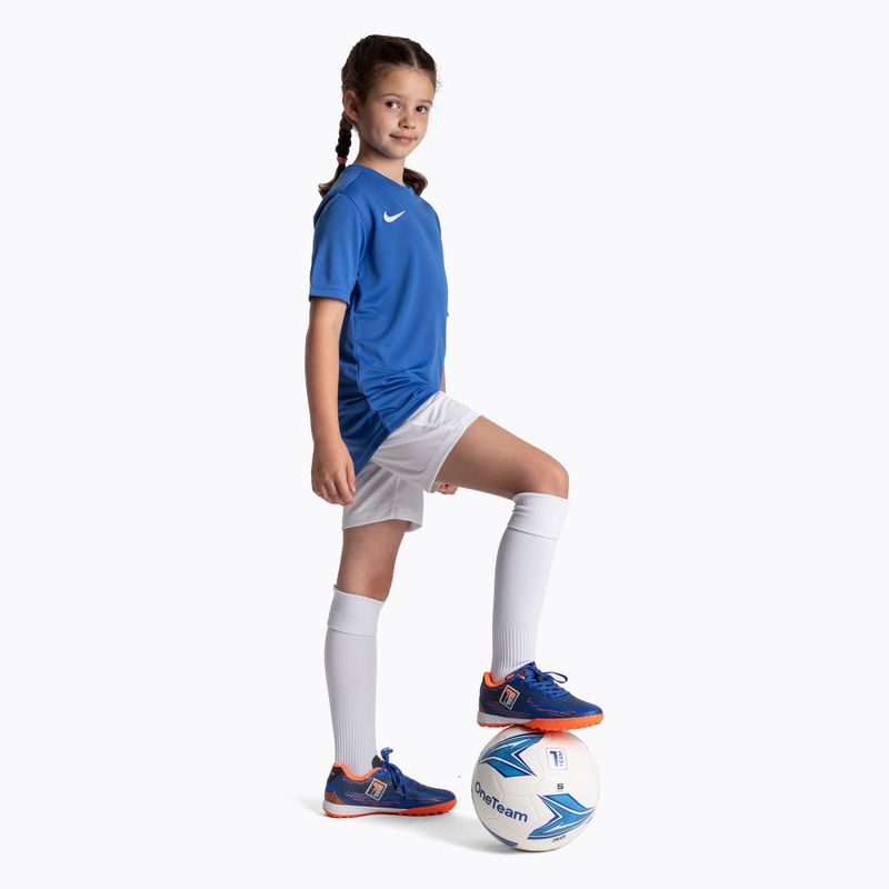 Vaikiški futbolo batai OneTeam Robero Teen TF tamsiai mėlyni/oranžiniai 10