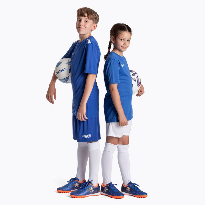Vaikiški futbolo batai OneTeam Robero Teen TF tamsiai mėlyni/oranžiniai 15