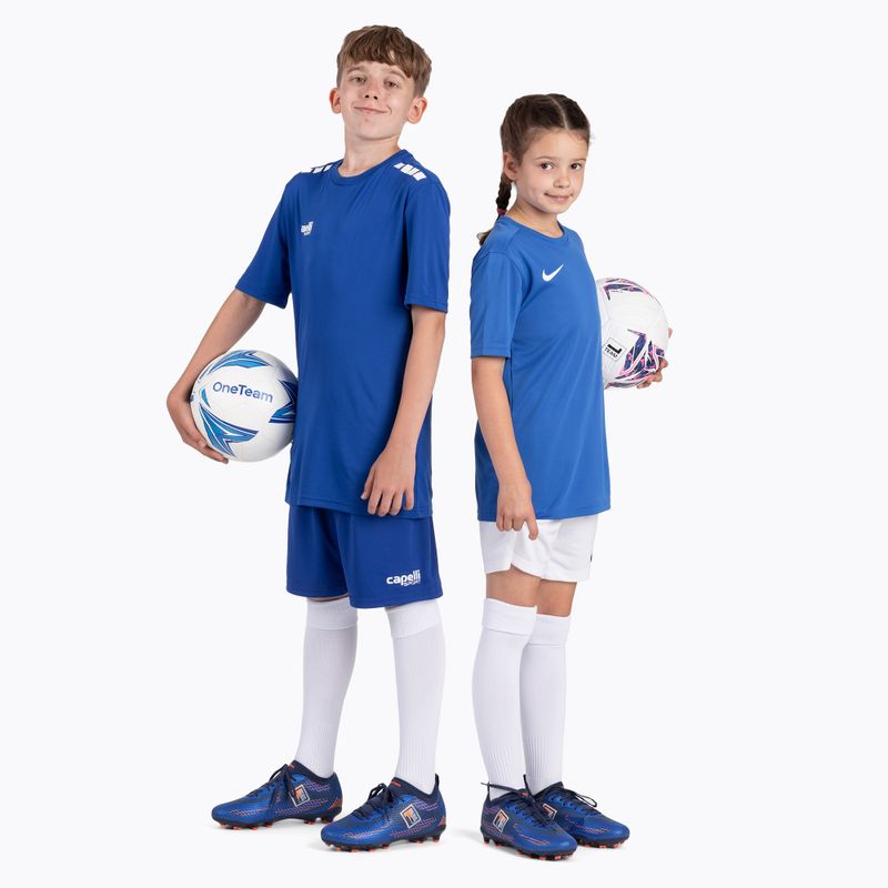 Vaikiški futbolo batai OneTeam Robero Teen FG/AG tamsiai mėlyni/oranžiniai 14