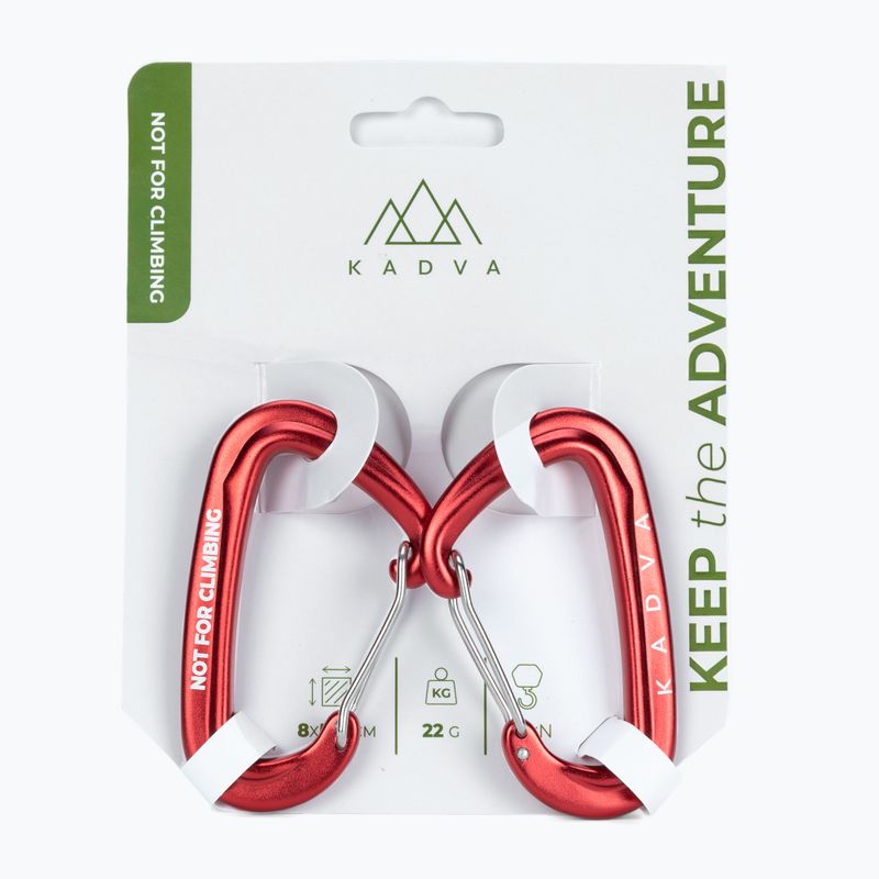 Karabinas hamako tvirtinimui KADVA Hammock Carabinier raudonas 6