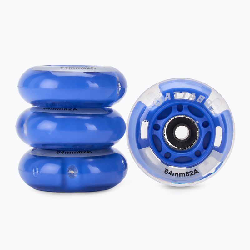 Ratukai riedučiams LED HUMBAKA Flashing Wheels 64 mm 4 vnt. Balti 2