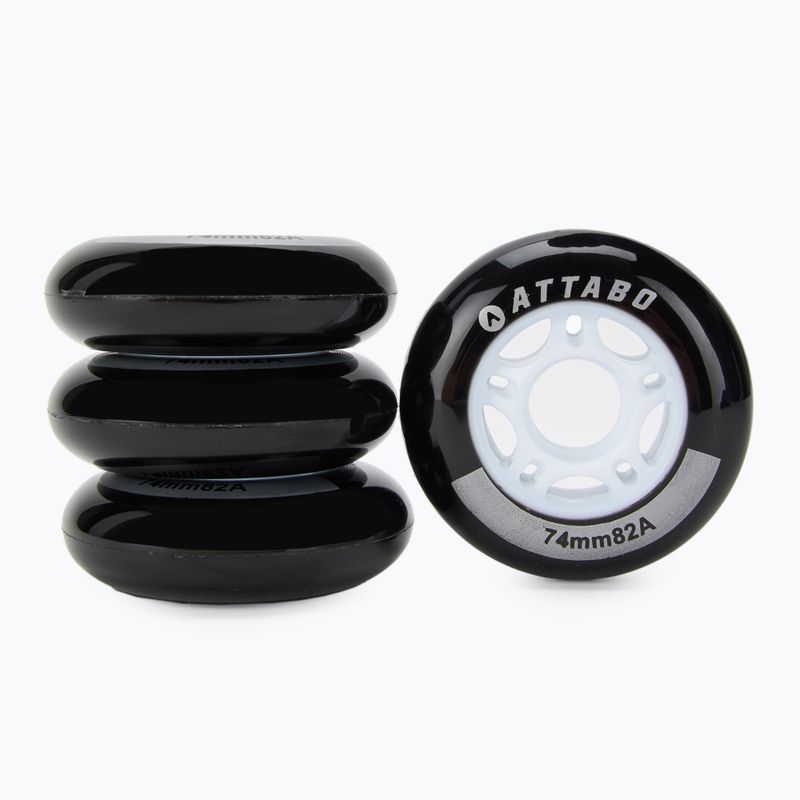 Ratukai riedučiams ATTABO Wheels 74 mm 4 vnt. Juodi 2