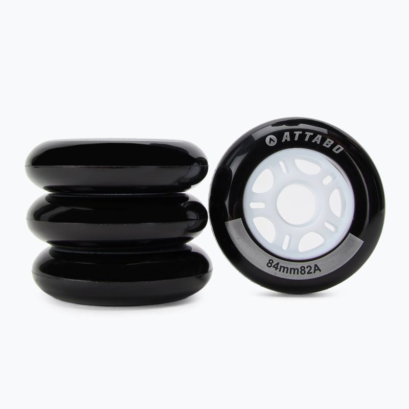 Ratukai riedučiams ATTABO Wheels 84 mm 4 vnt. juodi 2