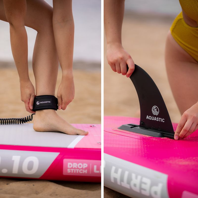 Rinkinys pripučiama lenta SUP AQUASTIC Perth 9'10" pink 21