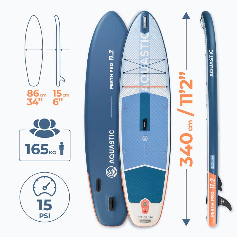 Irklentė SUP AQUASTIC Perth Pro 11'2" allround balta 20