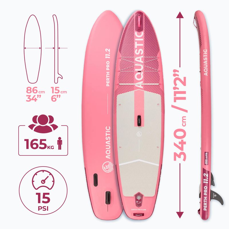 Irklentė SUP AQUASTIC Perth Pro 11'2" allround rožinė 19