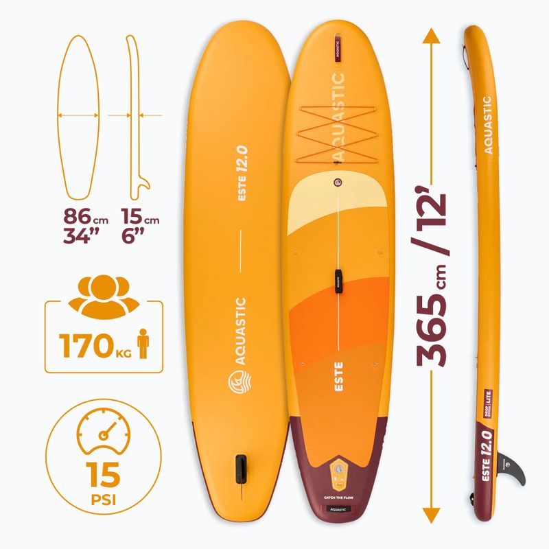 Rinkinys pripučiama lenta SUP AQUASTIC This 12'0" orange 26