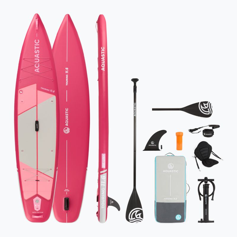 Rinkinys lenta SUP pripučiama AQUASTIC Touring 11'6" rožinė