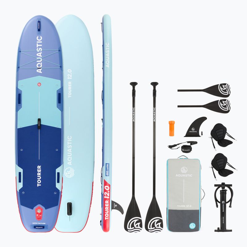 Rinkinys lenta SUP pripučiama AQUASTIC Tourer 12'0" 2-os mėlyna